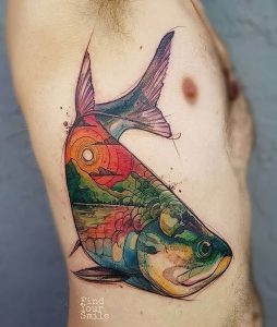 фото тату рыба от 17.11.2017 №040 - fish tattoo - tattoo-photo.ru