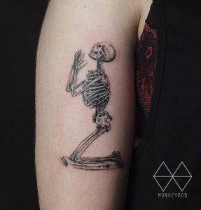 фото тату скелет от 28.12.2017 №003 - tattoo skeleton - tattoo-photo.ru