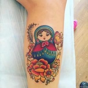 фото тату Матрешка от 25.12.2017 №021 - Matryoshka tattoo - tattoo-photo.ru