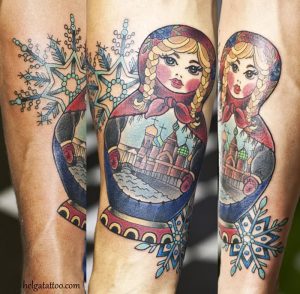 фото тату Матрешка от 25.12.2017 №048 - Matryoshka tattoo - tattoo-photo.ru