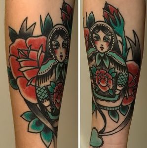 фото тату Матрешка от 25.12.2017 №051 - Matryoshka tattoo - tattoo-photo.ru