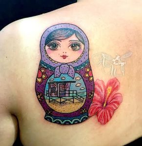 фото тату Матрешка от 25.12.2017 №058 - Matryoshka tattoo - tattoo-photo.ru