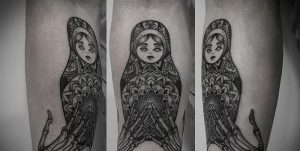 фото тату Матрешка от 25.12.2017 №062 - Matryoshka tattoo - tattoo-photo.ru