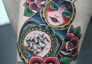 фото тату Матрешка от 25.12.2017 №063 - Matryoshka tattoo - tattoo-photo.ru