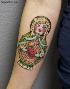 фото тату Матрешка от 25.12.2017 №075 - Matryoshka tattoo - tattoo-photo.ru