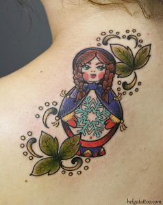 фото тату Матрешка от 25.12.2017 №076 - Matryoshka tattoo - tattoo-photo.ru