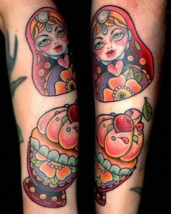 фото тату Матрешка от 25.12.2017 №093 - Matryoshka tattoo - tattoo-photo.ru