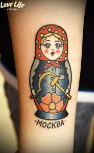 фото тату Матрешка от 25.12.2017 №095 - Matryoshka tattoo - tattoo-photo.ru