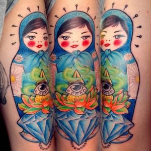 фото тату Матрешка от 25.12.2017 №097 - Matryoshka tattoo - tattoo-photo.ru