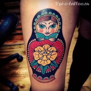 фото тату Матрешка от 25.12.2017 №099 - Matryoshka tattoo - tattoo-photo.ru