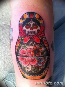 фото тату Матрешка от 25.12.2017 №101 - Matryoshka tattoo - tattoo-photo.ru