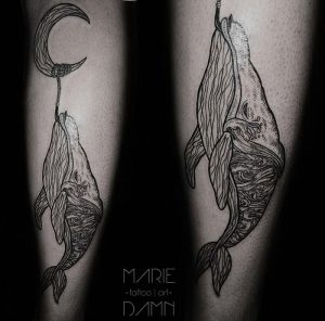 фото тату рыба кит от 07.12.2017 №005 - fish whale tattoo - tattoo-photo.ru