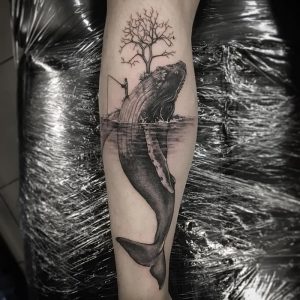 фото тату рыба кит от 07.12.2017 №016 - fish whale tattoo - tattoo-photo.ru