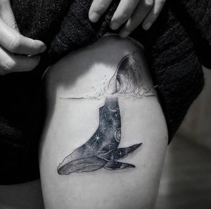 фото тату рыба кит от 07.12.2017 №033 - fish whale tattoo - tattoo-photo.ru