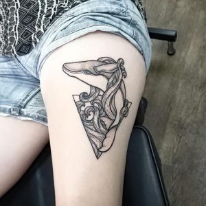 фото тату рыба кит от 07.12.2017 №034 - fish whale tattoo - tattoo-photo.ru