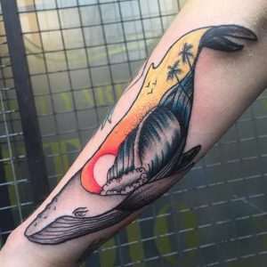 фото тату рыба кит от 07.12.2017 №035 - fish whale tattoo - tattoo-photo.ru