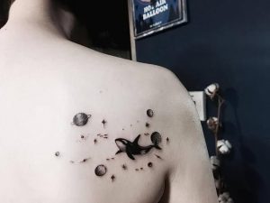 фото тату рыба кит от 07.12.2017 №039 - fish whale tattoo - tattoo-photo.ru