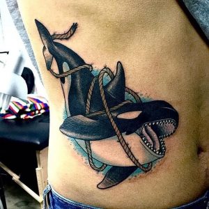фото тату рыба кит от 07.12.2017 №055 - fish whale tattoo - tattoo-photo.ru