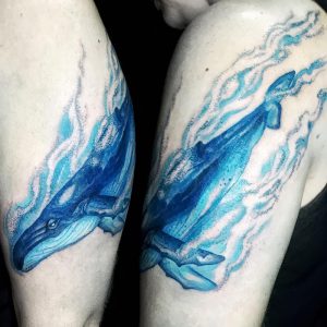 фото тату рыба кит от 07.12.2017 №068 - fish whale tattoo - tattoo-photo.ru