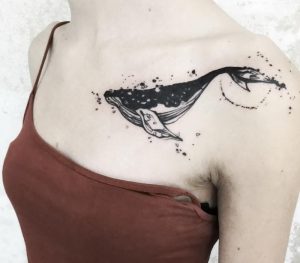 фото тату рыба кит от 07.12.2017 №071 - fish whale tattoo - tattoo-photo.ru