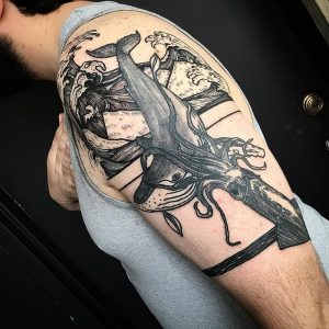 фото тату рыба кит от 07.12.2017 №074 - fish whale tattoo - tattoo-photo.ru