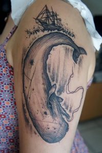 фото тату рыба кит от 07.12.2017 №079 - fish whale tattoo - tattoo-photo.ru