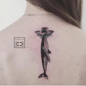 фото тату рыба кит от 07.12.2017 №086 - fish whale tattoo - tattoo-photo.ru