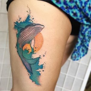 фото тату рыба кит от 07.12.2017 №120 - fish whale tattoo - tattoo-photo.ru