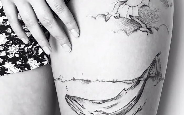 фото тату рыба кит от 07.12.2017 №167 - fish whale tattoo - tattoo-photo.ru
