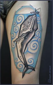 фото тату рыба кит от 07.12.2017 №228 - fish whale tattoo - tattoo-photo.ru