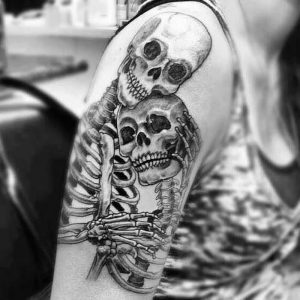 фото тату скелет от 28.12.2017 №016 - tattoo skeleton - tattoo-photo.ru