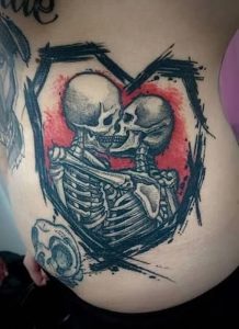фото тату скелет от 28.12.2017 №019 - tattoo skeleton - tattoo-photo.ru