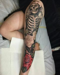фото тату скелет от 28.12.2017 №021 - tattoo skeleton - tattoo-photo.ru