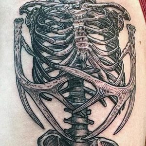 фото тату скелет от 28.12.2017 №048 - tattoo skeleton - tattoo-photo.ru