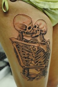 фото тату скелет от 28.12.2017 №055 - tattoo skeleton - tattoo-photo.ru