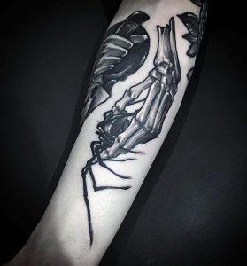 фото тату скелет от 28.12.2017 №059 - tattoo skeleton - tattoo-photo.ru