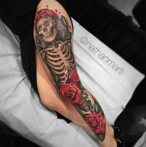 фото тату скелет от 28.12.2017 №070 - tattoo skeleton - tattoo-photo.ru