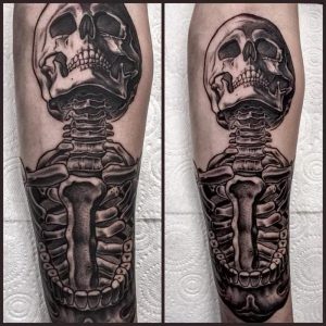 фото тату скелет от 28.12.2017 №081 - tattoo skeleton - tattoo-photo.ru