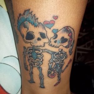 фото тату скелет от 28.12.2017 №083 - tattoo skeleton - tattoo-photo.ru