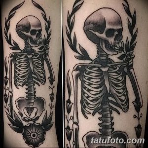 фото тату скелет от 28.12.2017 №088 - tattoo skeleton - tattoo-photo.ru