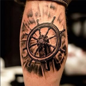 фото тату штурвал от 09.12.2017 №017 - tattoo steering wheel - tattoo-photo.ru