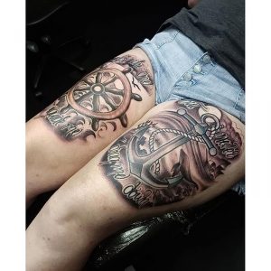 фото тату штурвал от 09.12.2017 №023 - tattoo steering wheel - tattoo-photo.ru