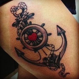 фото тату штурвал от 09.12.2017 №046 - tattoo steering wheel - tattoo-photo.ru