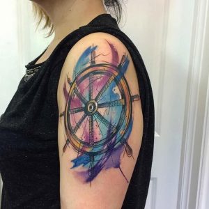 фото тату штурвал от 09.12.2017 №106 - tattoo steering wheel - tattoo-photo.ru