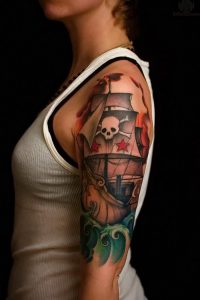 фото тату Веселый Роджер от 03.01.2018 №015 - tattoo Jolly Roger - tattoo-photo.ru