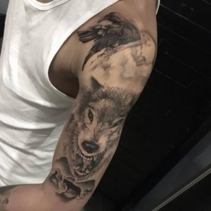 фото тату волк от 12.03.2018 №072 - tattoo wolf - tattoo-photo.ru
