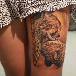 фото тату гепард от 22.01.2018 №010 - tattoo cheetah - tattoo-photo.ru