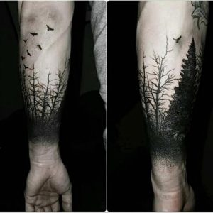 фото тату лес от 14.01.2018 №008 - forest tattoo - tattoo-photo.ru