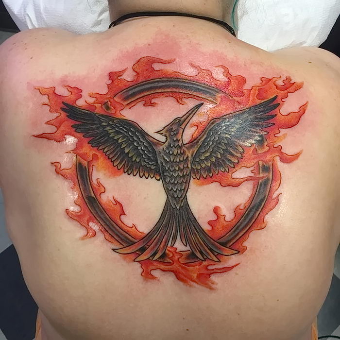 фото тату Сойка Пересмешница от 03.01.2018 №069 Tattoo MOCKINGJAY