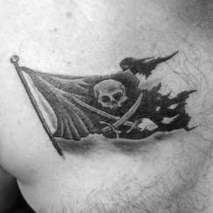 фото тату Веселый Роджер от 03.01.2018 №001 - tattoo Jolly Roger - tattoo-photo.ru